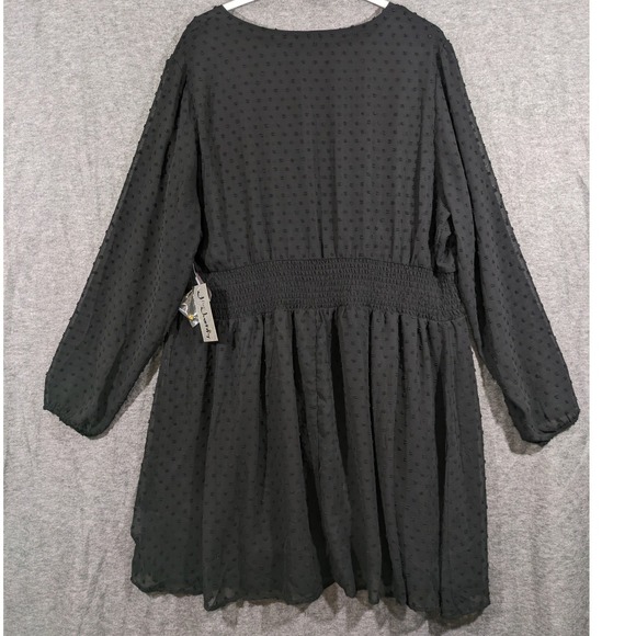 J for Justify Black Fit and Flair Pull Over Long Sleeve Womens Dress Size 3X NWT - Picture 2 of 10